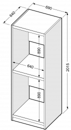 Dvojna odprta omara za 2 napravi (sušilni/pralni stroj)