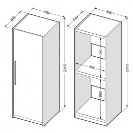Dvojna zaprta omarica za 2 napravi (sušilni/pralni stroj)