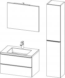 Grande / kopalniški sestav IV / 80 + 35 cm
- Omarica GRANDE 80 z umivalnikom
- Ogledalo na hrbtni strani s stikalom 80
- LED luč LINEA
- Stranska omarica GRANDE, 2 vratni krili
