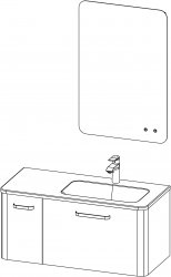 Charm / kopalniški sestav I / 100 cm
- Omarica CHARM 100 z umivalnikom L/D
- Ogledalo CHARM 100 z razsvetljavo v ozadju