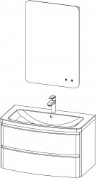 Charm OVAL / kopalniški sestav VI / 90 cm
- Omarica CHARM OVAL 90 z umivalnikom
- Ogledalo CHARM 60 z razsvetljavo v ozadju