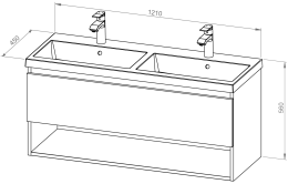 Omarica BASIC PLUS 120 z dvojnim umivalnikom