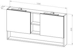 Viseča omarica BASIC PLUS 120 z ogledalom