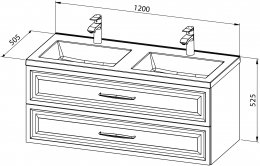 Omarica VINTAGE 120 z dvojnim umivalnikom
