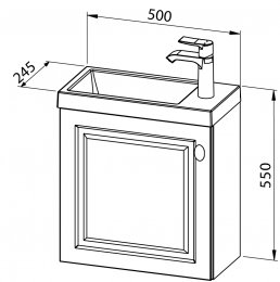 Omarica VINTAGE 50 z umivalnikom, L/D