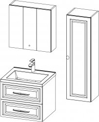 Vintage / kopalniški sestav II / 60+35 cm
- Omarica VINTAGE 60 z umivalnikom
- Stranska omarica VINTAGE 35x120
- Viseča ormarica VINTAGE 60 z ogledalom