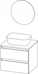 Stella TOP / kopalniški sestav I / 60 cm
- Omarica STELLA TOP 60
- Ogledalo JAZZ 50