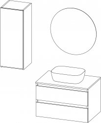 Stella TOP / kopalniški sestav II / 80 + 35 cm
- Omarica STELLA TOP 80
- Ogledalo JAZZ 70
- Stranska omarica STELLA 90