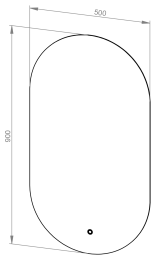 Ogledalo LYRA 50 z LED ambientalno osvetlitvijo in grelcem proti zameglitvi ogledala