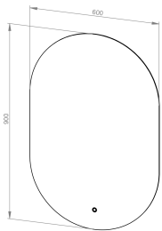 Ogledalo LYRA 60 z LED ambientalno osvetlitvijo in grelcem proti zameglitvi ogledala